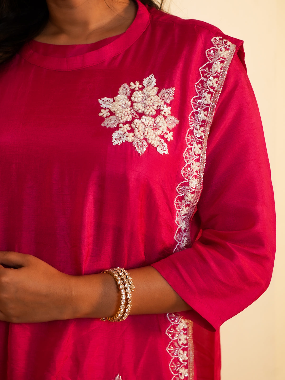 GULRANI HANDWORK SILK PALAZZO SET