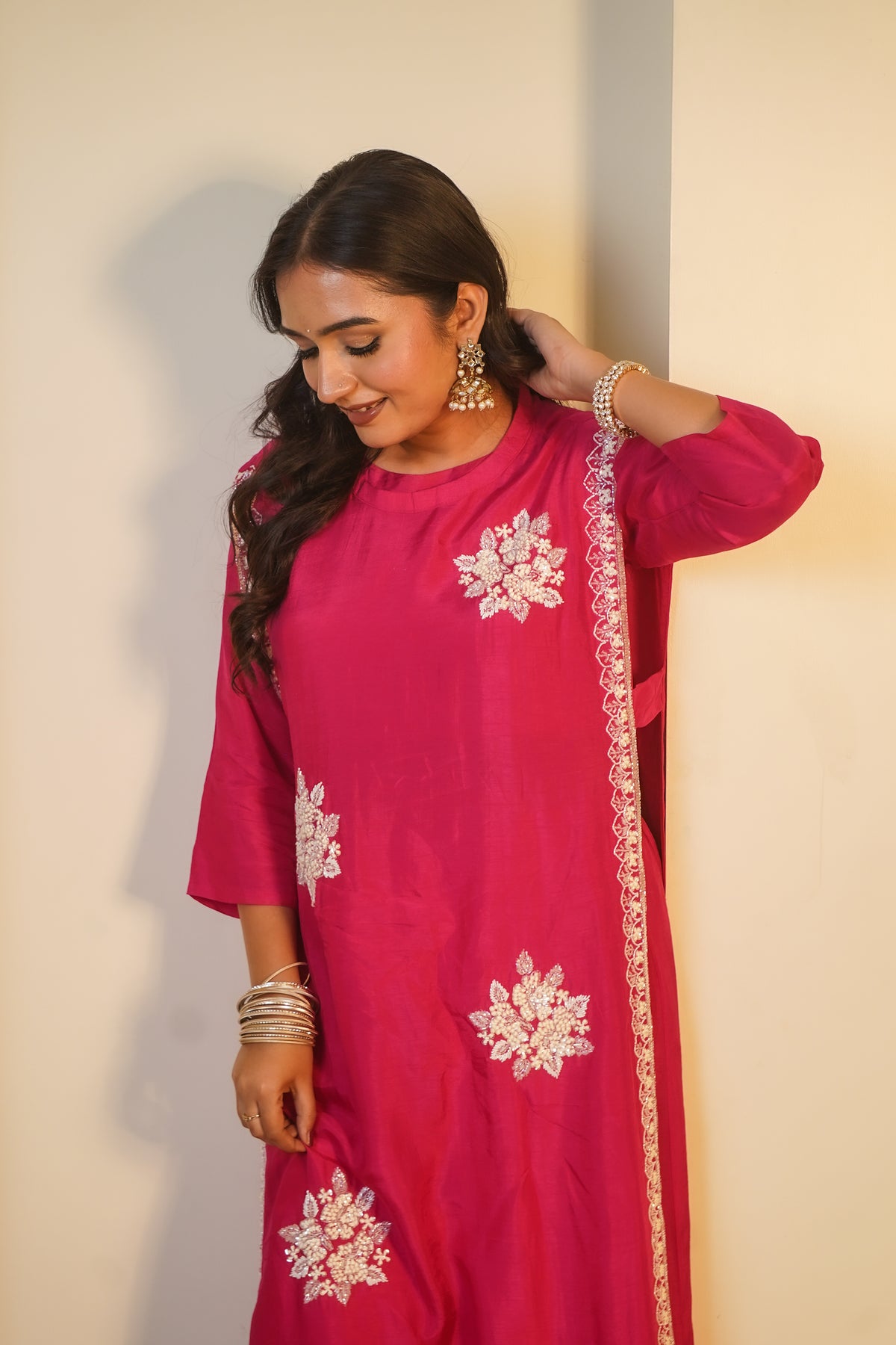 GULRANI HANDWORK SILK PALAZZO SET
