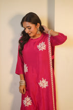 GULRANI HANDWORK SILK PALAZZO SET