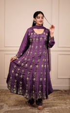 Satin grace Anarkali set