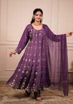 Satin grace Anarkali set