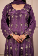Satin grace Anarkali set
