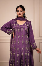 Satin grace Anarkali set