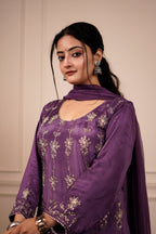 Satin grace Anarkali set