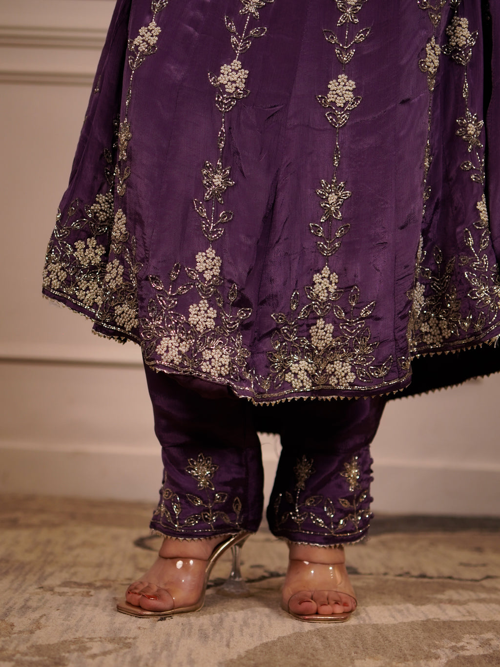 Satin grace Anarkali set