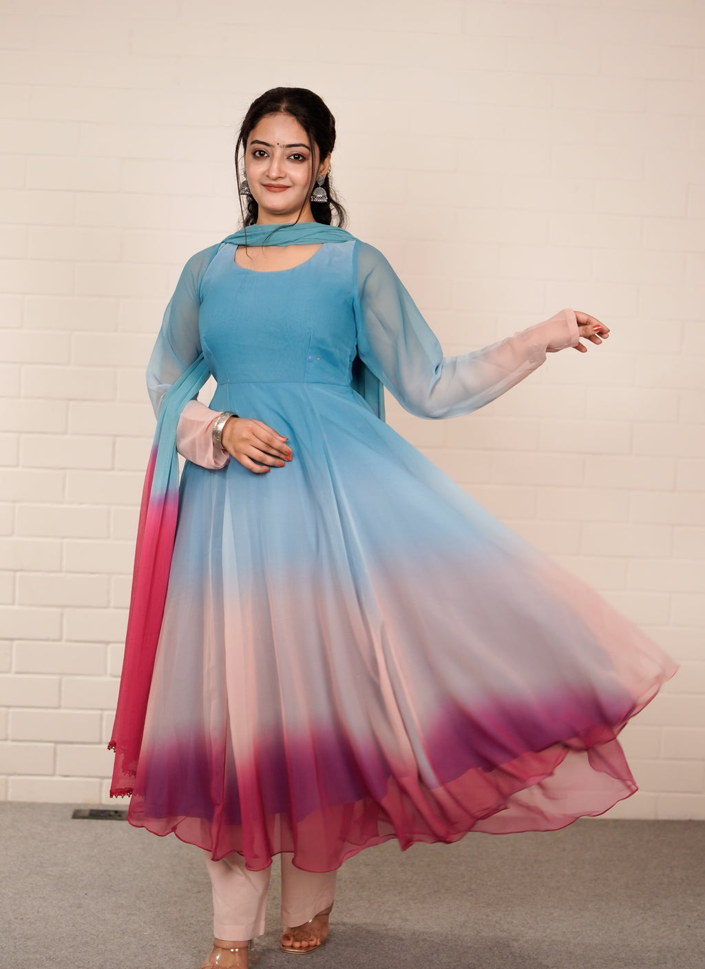 Neelkamal Ombre Anarkali Set