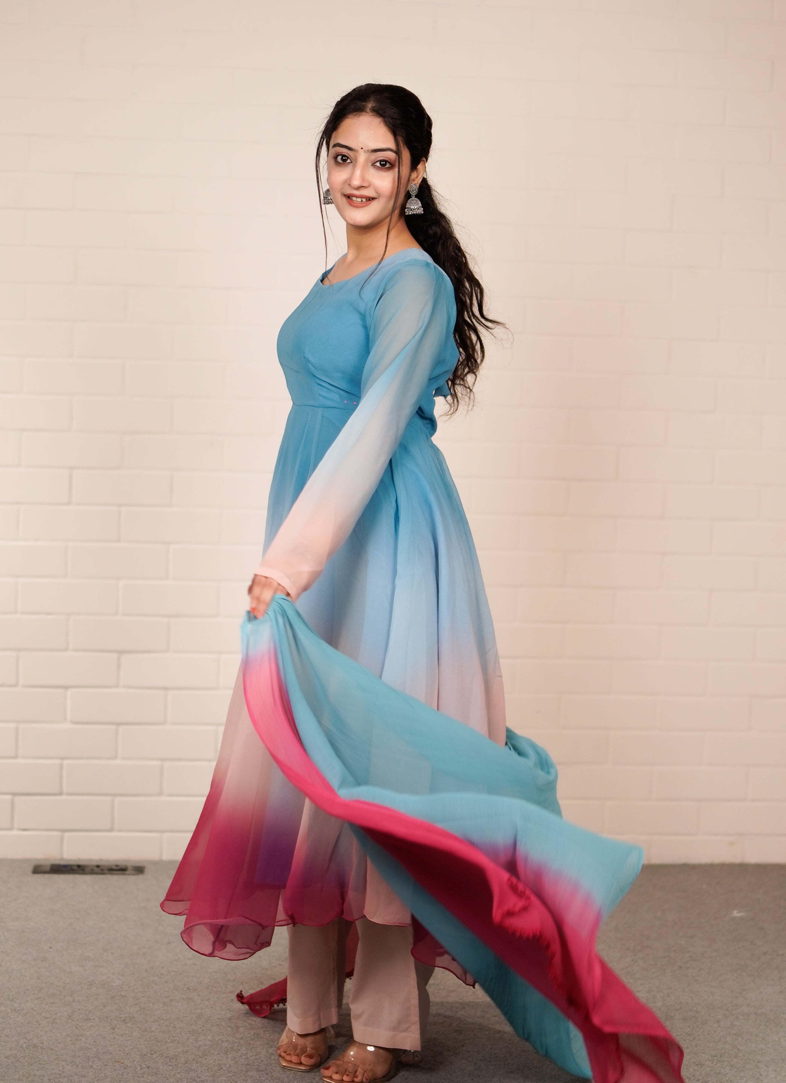 Neelkamal Ombre Anarkali Set