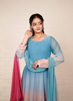 Neelkamal Ombre Anarkali Set