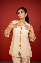 Ivory mehr embroidered coord set