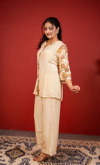 Ivory mehr embroidered coord set