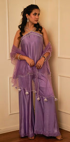 Adaah lilac handwork sharara set