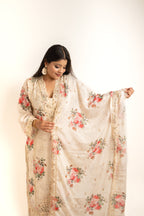 Gulnaar ivory floral mirror palazzo set