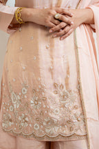 Blush pink pearl embroidered palazzo set