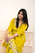 Mustard noorana embroidered palazzo set