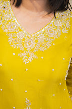 Mustard noorana embroidered palazzo set