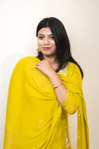 Mustard noorana embroidered palazzo set