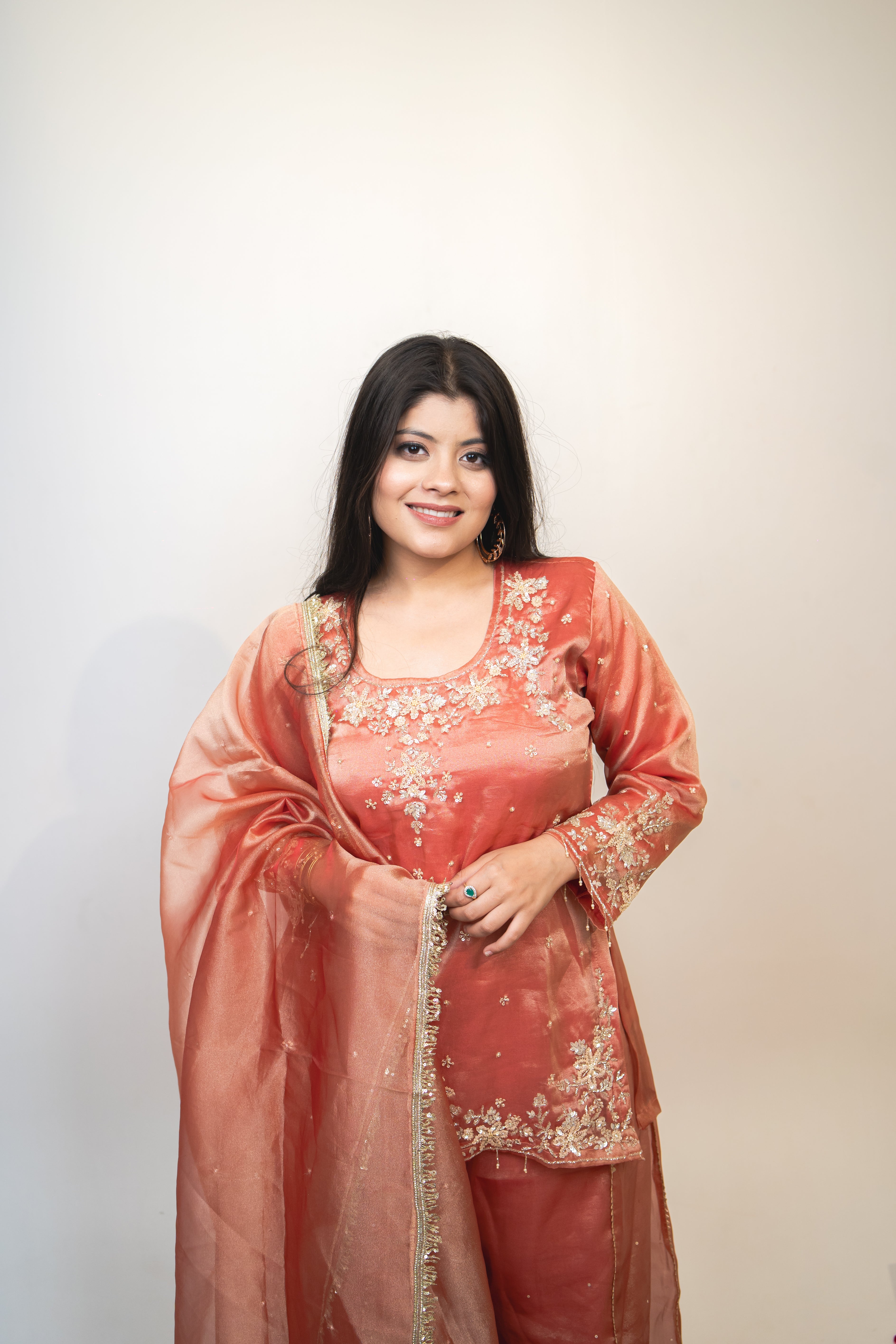 Rust rose orgenza palazzo set
