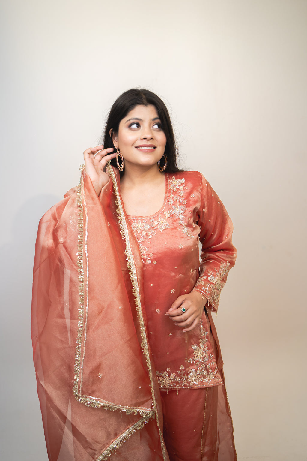 Rust rose orgenza palazzo set