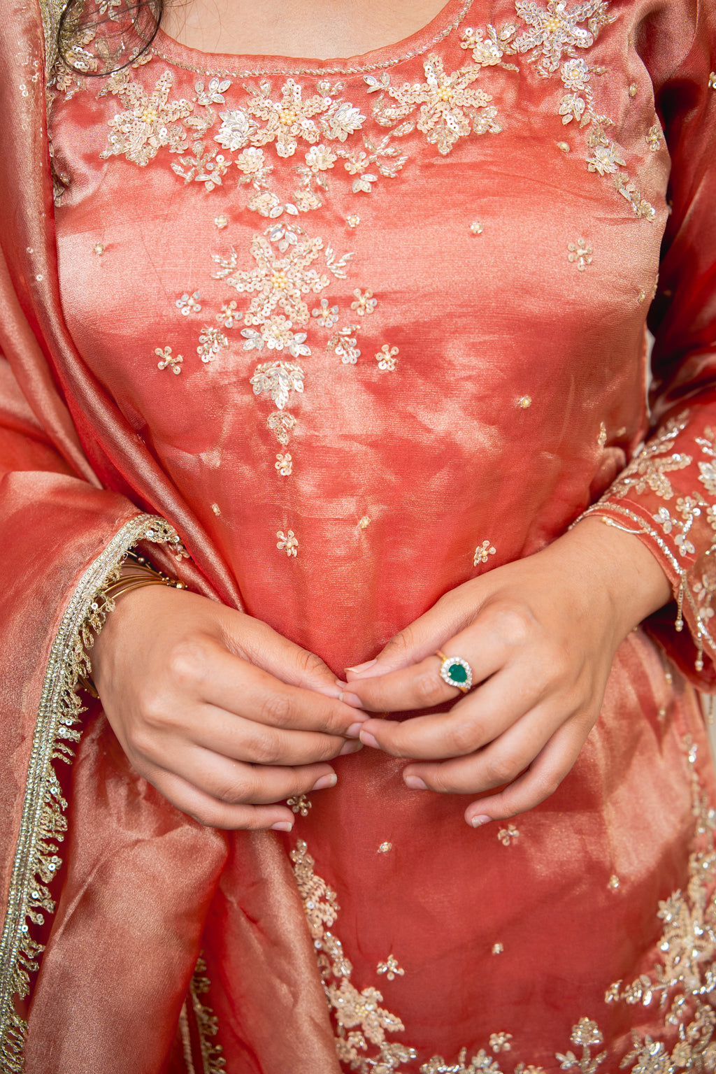 Rust rose orgenza palazzo set
