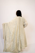 Sage green cut daana Anarkali set