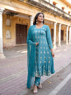 Satin grace Anarkali set