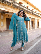 Satin grace Anarkali set