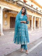 Satin grace Anarkali set