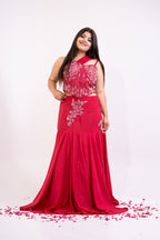 Rani pink bustier fish cut lehenga