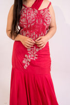 Rani pink bustier fish cut lehenga