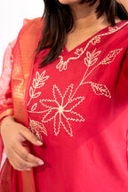 Rani pink blossom cotton suit set