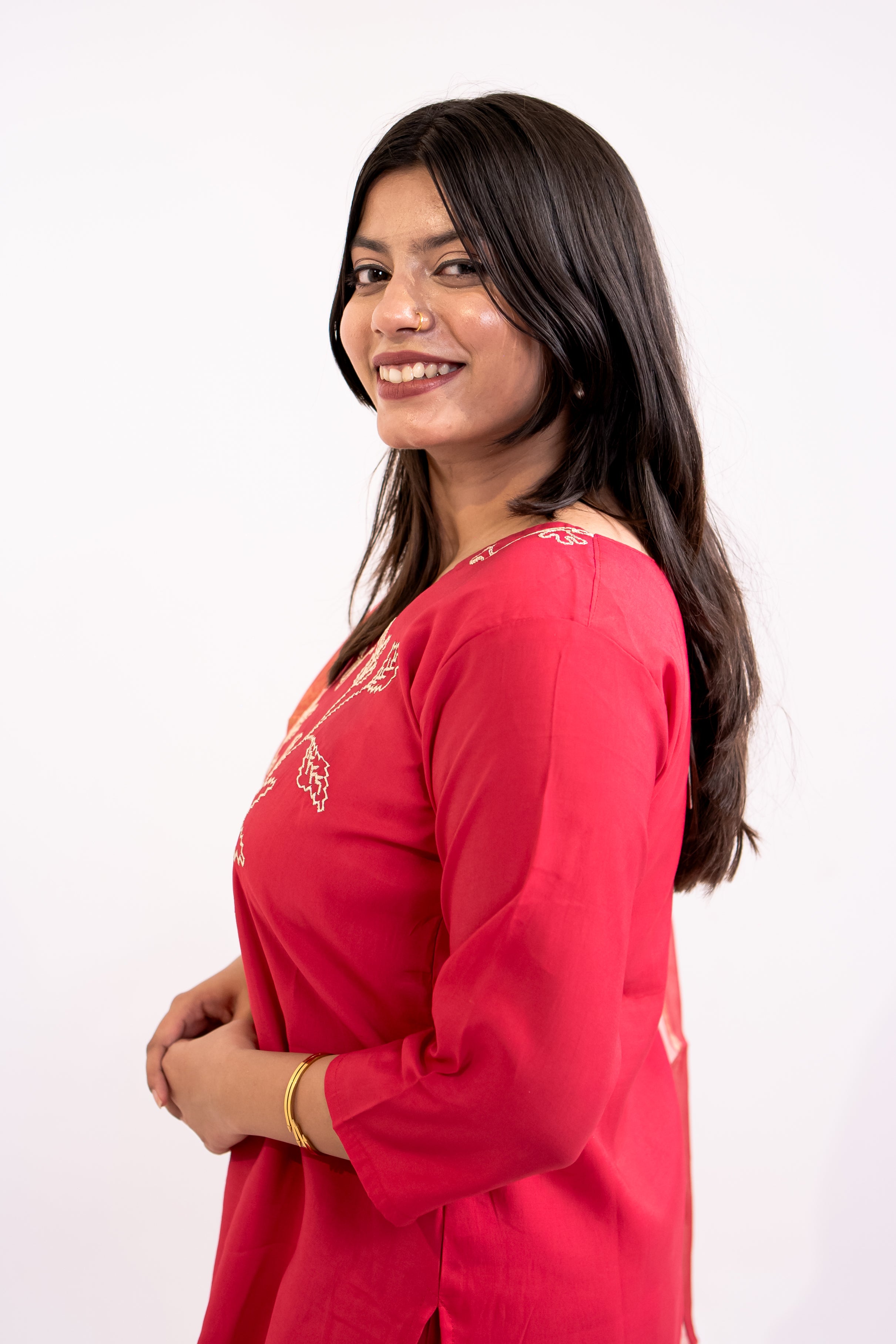 Rani pink blossom cotton suit set