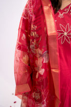 Rani pink blossom cotton suit set