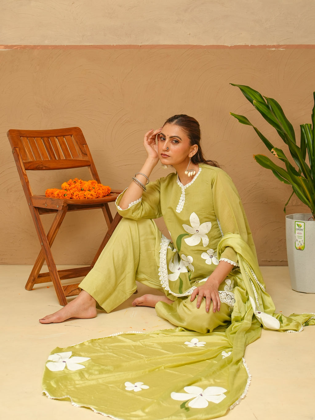 Gulbahar Handpainted Suit Set