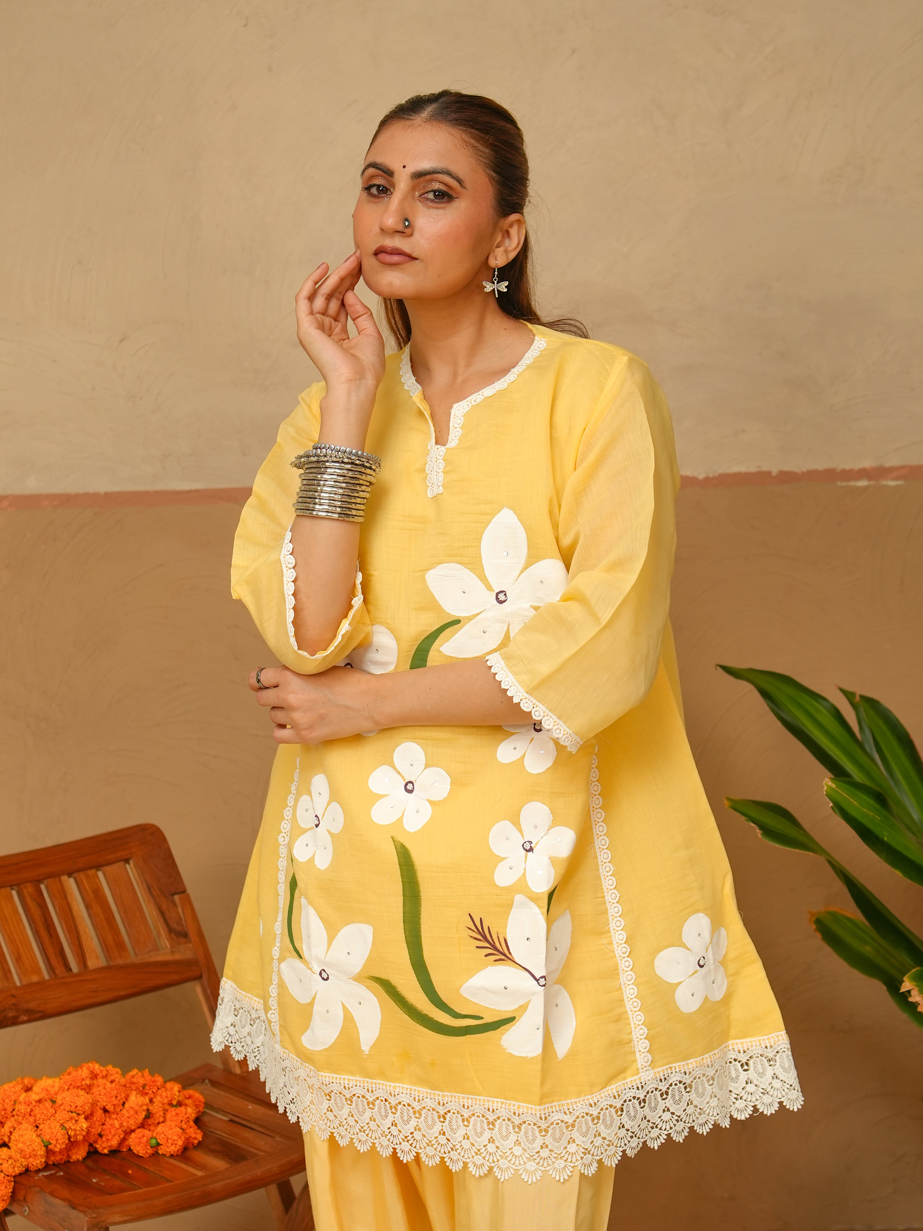 Gulbahar Handpainted Suit Set