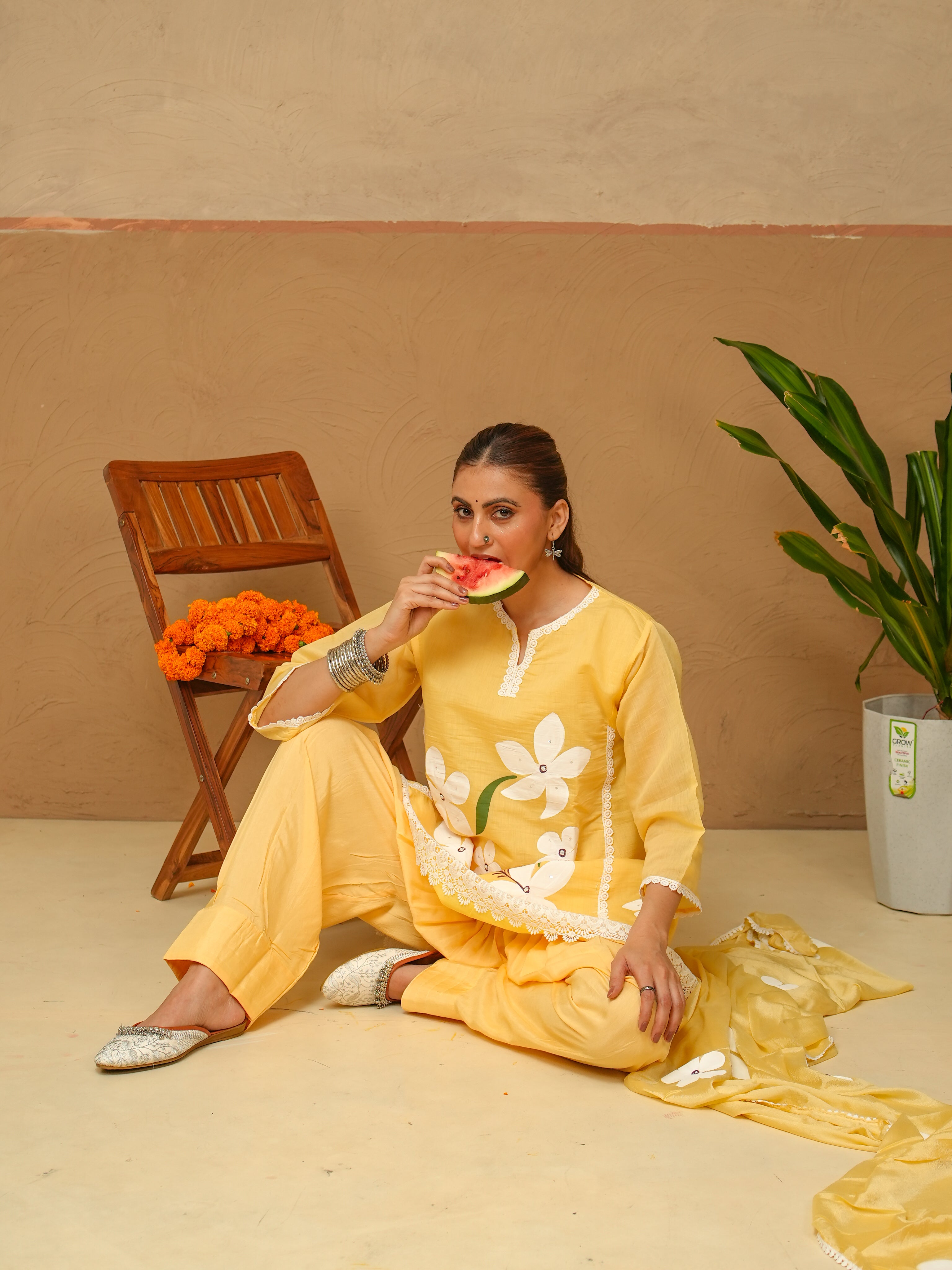 Gulbahar Handpainted Suit Set
