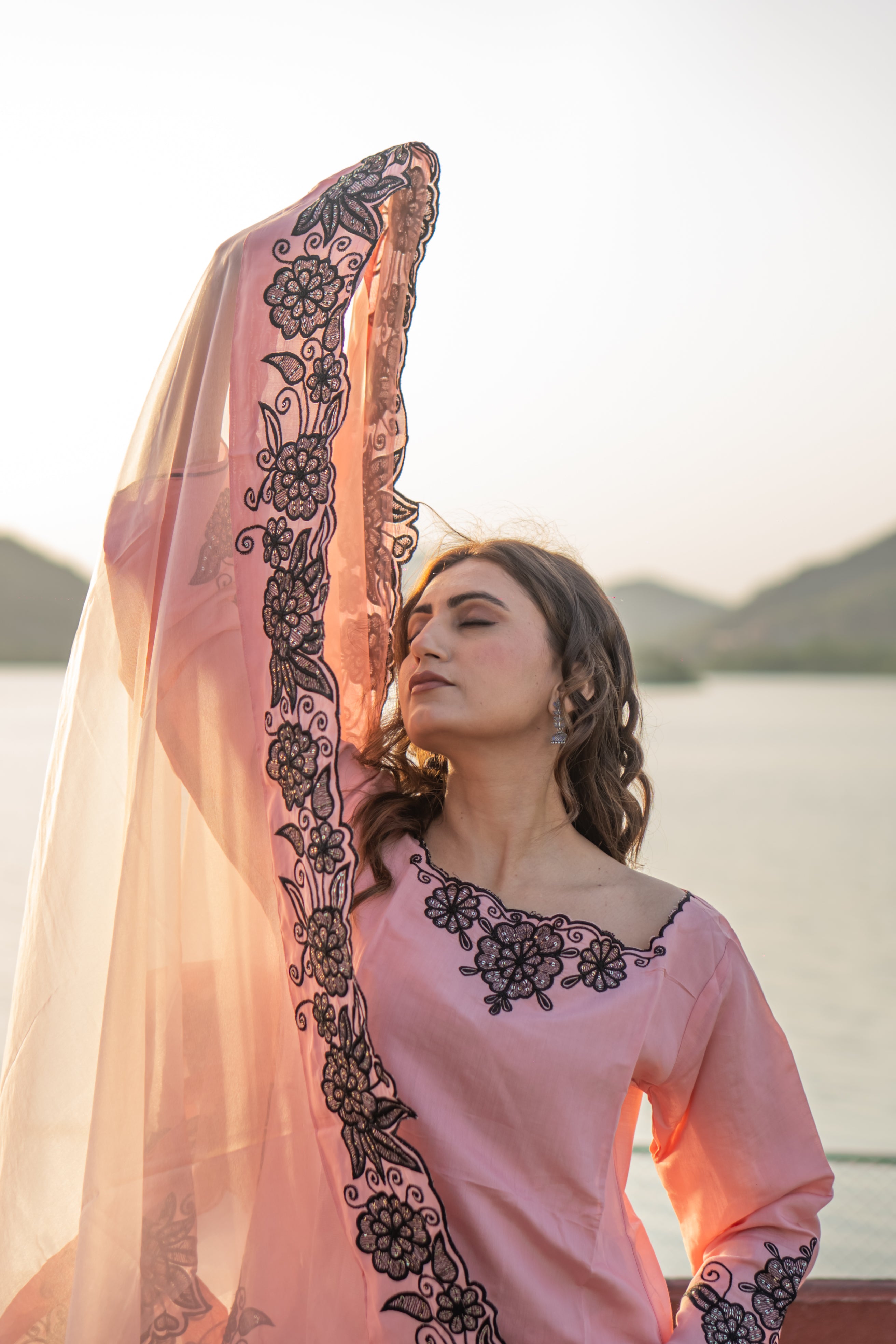 Blush charm cotton short kurti set
