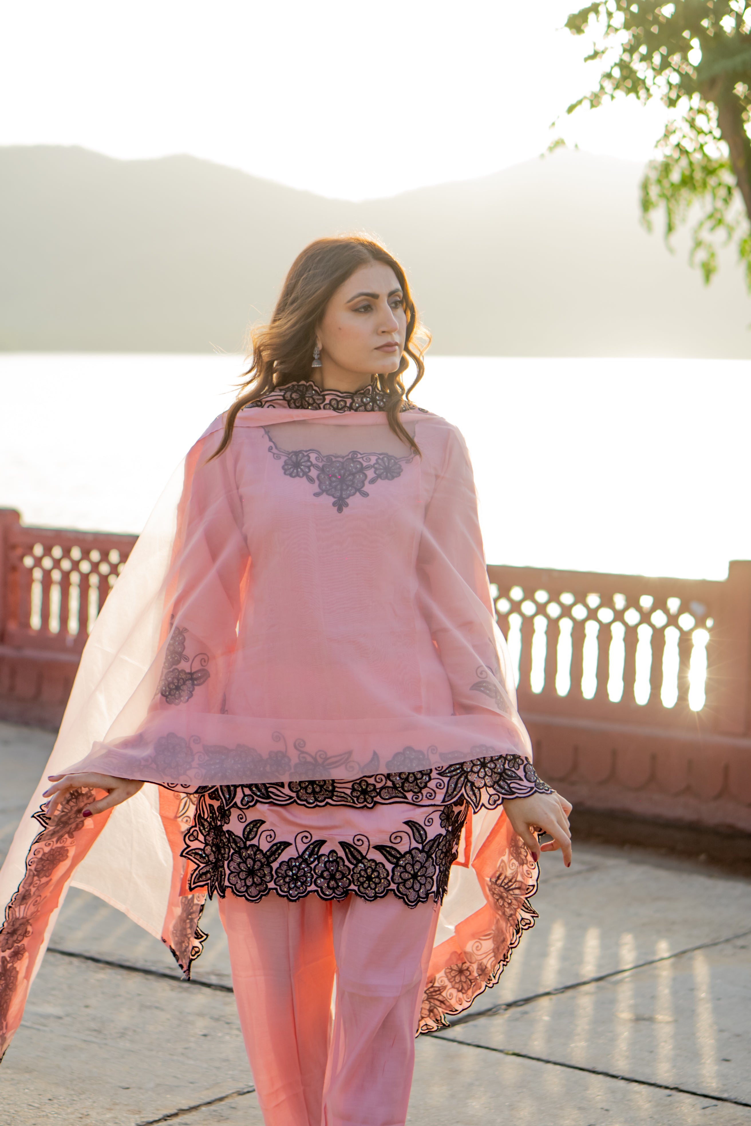 Blush charm cotton short kurti set