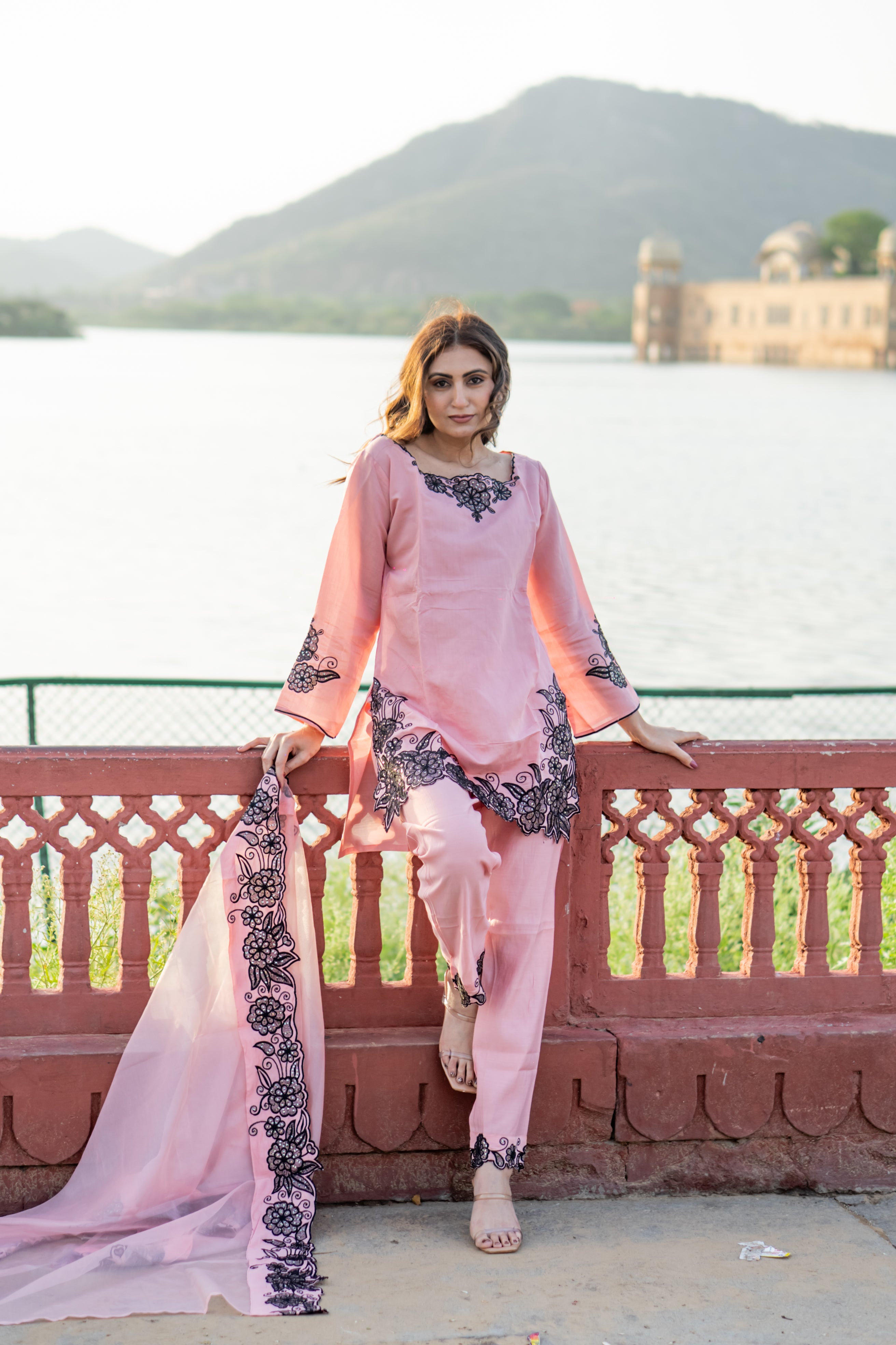 Blush charm cotton short kurti set