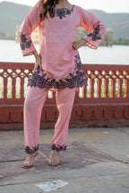 Blush charm cotton short kurti set