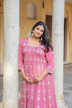 Satin grace Anarkali set