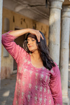 Satin grace Anarkali set