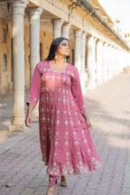 Satin grace Anarkali set