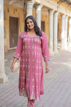 Satin grace Anarkali set