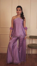 Adaah lilac handwork sharara set